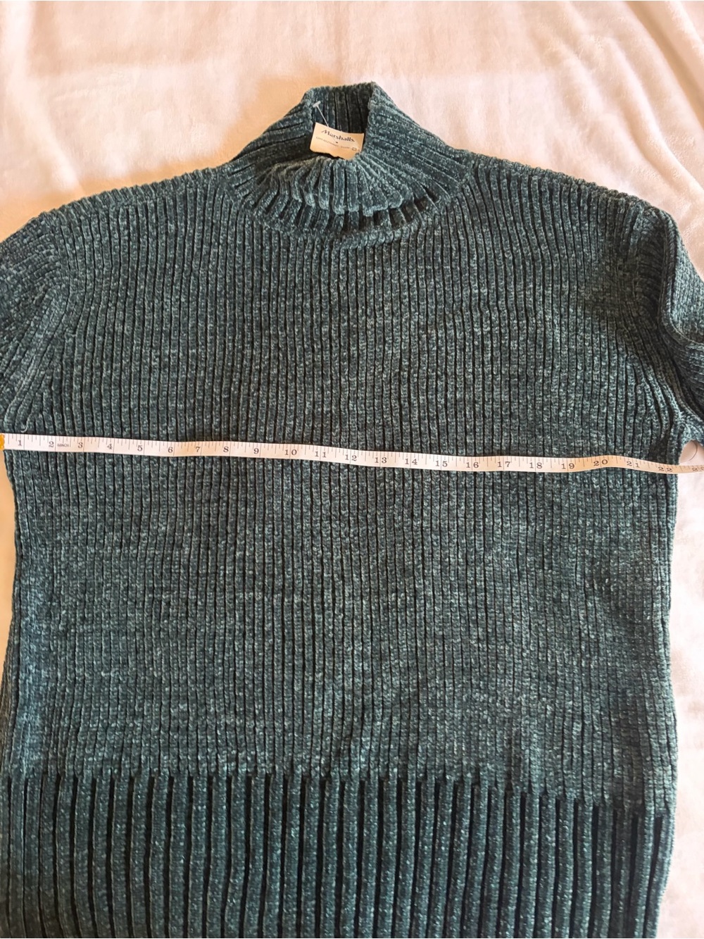 Cynthia Rowley Teal Ribbed Turtleneck Sweater - Picture 3 of 6